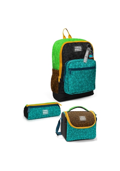 Coral High Kids Craft Desenli 3 Lü Okul Çanta Seti Set33216 Çok Renkli