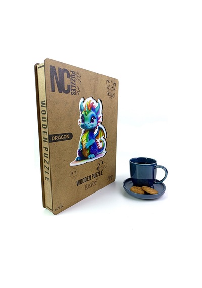 Ncpuzzles Dragon, 14 Parça Ahşap Yapboz, Bul Tak Puzzle
