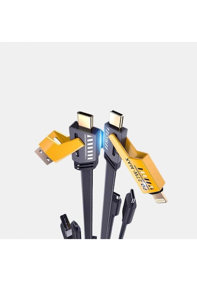 Usb-c Usb-a 4 Ü 1 Arada Örgülü Kablo 65w Hızlı Şarj Metal Uç Dayanıklı 46889121