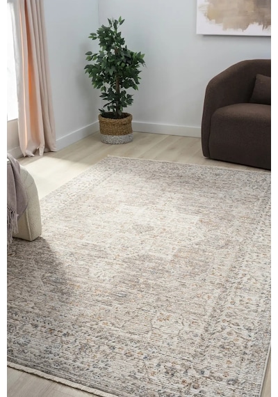 Seyran Halı Peru 10204 Bej Polyester Makine Halısı
