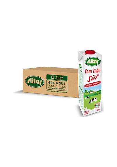 Tam Yağlı Süt 1 L 12 Adet