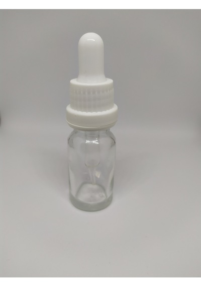 10Ml Cam Şeffaf Şişe İnce Cam Damlalık Beyaz Kırılır Kapak(10 Ad)