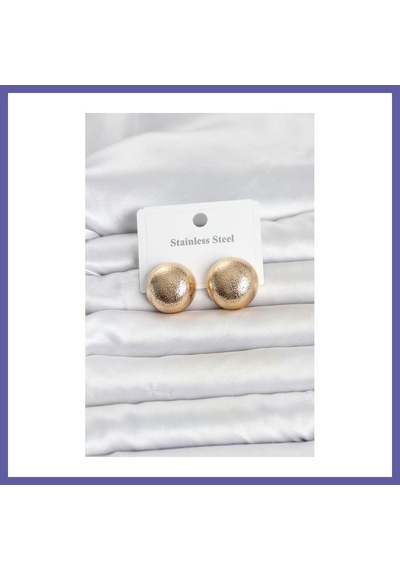 Bezos 316l Çelik Gold Renk Top Model Kadın Küpe Nıda