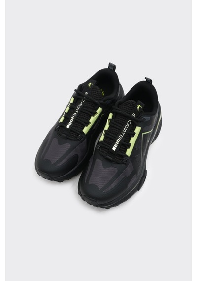 Derinet Yüksek Taban Bağcıklı Erkek Sneaker Siyah Siyah