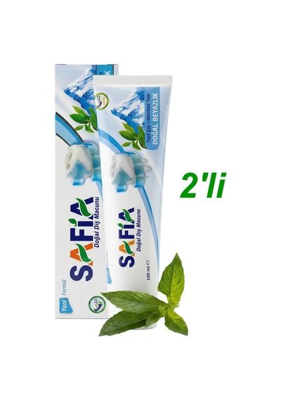 Safia Doğal Diş Macunu Yeşil Çay + Himalaya Tuzu Doğal Beyazlık 100 Ml. X 2 Adet Beyazlatma