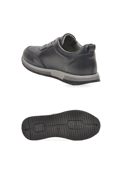 Castle Black Lacivert Hakiki Deri Bağcıklı Erkek Casual Sneaker Ayakkabı 42172