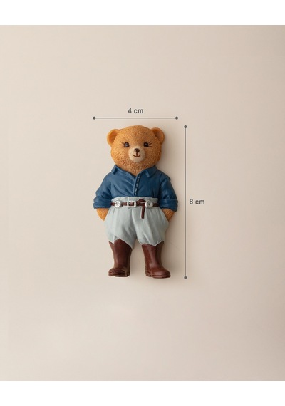 Madame Coco Emma Bear Magnet - Lacivert/gri - 4x8 Cm 8684427187012 Çok Renkli