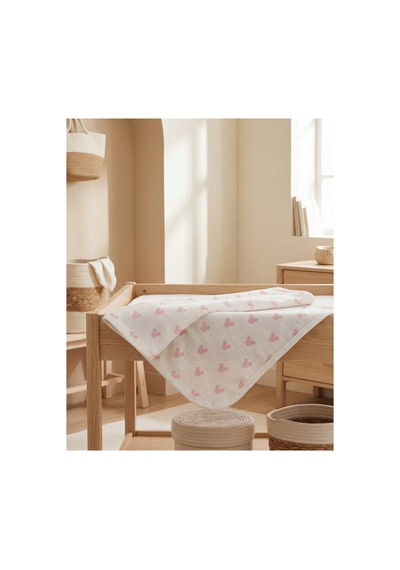 %100 Pamuk Bebek Battaniyesi 80x90 Pembe