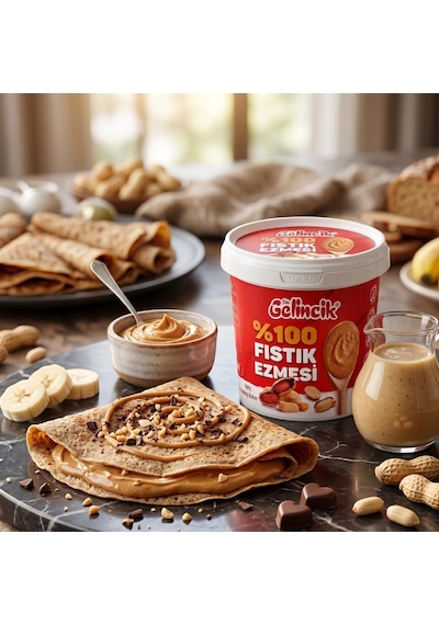 Şekersiz %100 Saf Doğal Fıstık Ezmesi 1 Kg Katkısız Taze Çekim Glutensiz Yer Fıstığı Ezmesi