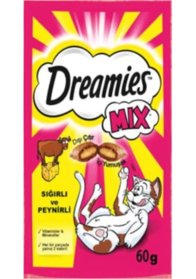 Dreamies Mix Sığır Etli ve Peynirli Kedi Ödül Bisküvisi 6 x 60 G