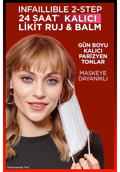 L'Oreal Paris Infaillible 2 Step 24 Saat Kalıcı Likit Ruj & Balm 801 Toujours Toffee