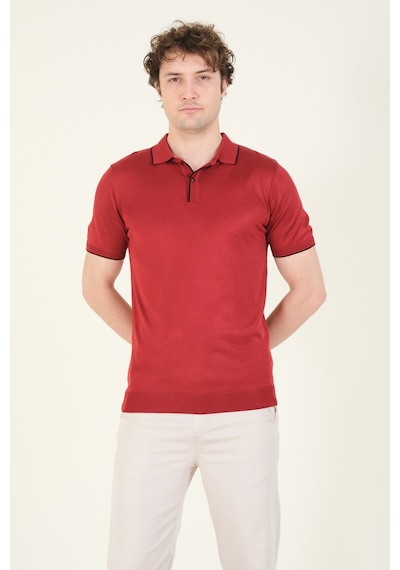 Giyim Dünyası Erkek Çıtçıtlı Yaka Biyeli Merserize T-shirt Bordo 001 Giyim Dünyası Erkek Çıtçıtlı Yaka Biyeli Merserize T-shirt Bordo 001