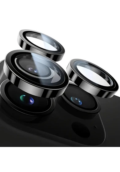 Iphone 16 Pro / 16 Pro Max Uyumlu Kamera Lens Koruyucu Siyah