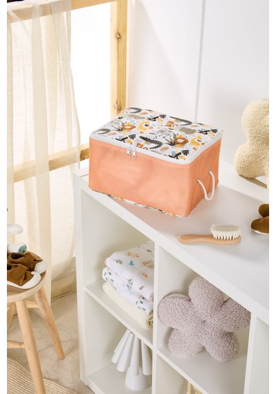 Serstil Safari Animals Serisi Mini Hurç - Fermuarlı Çocuk Odası Düzenleme Kumaş Saklama Organizer 30x22x18cm