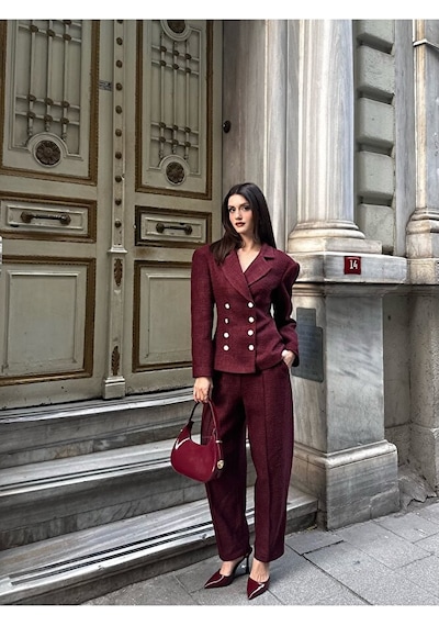 Tüvit Kumaş Takım Bordo