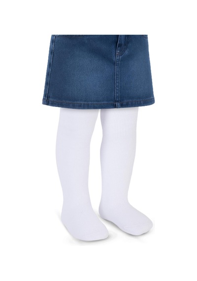 Civil Baby Basic Düz Havlu Bebek Kız Külotlu Çorap - Beyaz