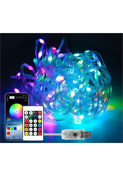 Usb Dekoratif Damla Led Kumandalı Rgb Led Işık 10 M