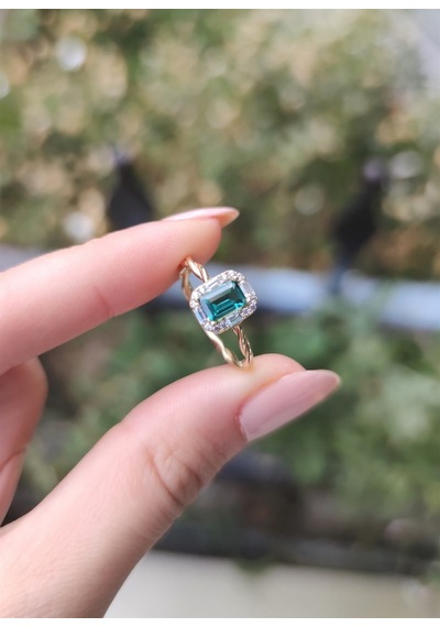 Jena Green Topaz Pırlanta Yüzük Ak-1350