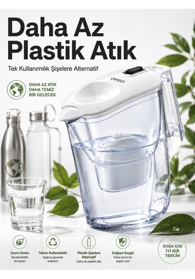 Filtreli Su Sürahisi Orta Boy M , Bpa İçermez, Şeffaf