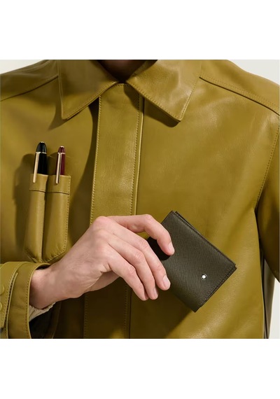 Mont Blanc Montblanc Sartorial Deri 4 Bölmeli Kartlık 221346 Haki