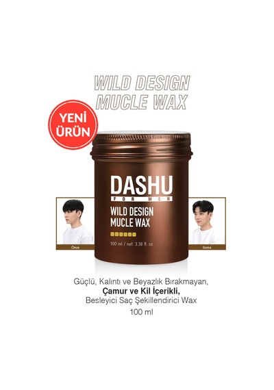 Güçlü, Kalıntı Bırakmayan, Çamur Ve Killi, Besleyici Dashu For Men Premium Wild Design Mucle Wax