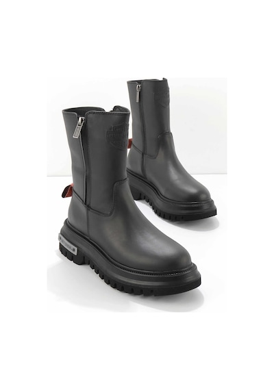 Harley Davidson Black Hakiki Deri Kadın Bot & Bootie Hd0777002603 001
