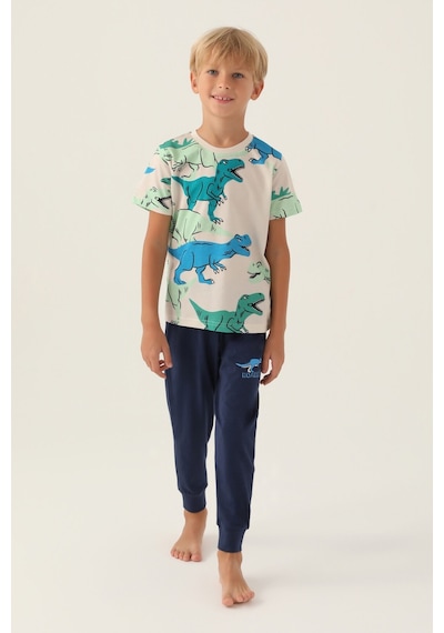 Rolypoly Dinosaur Bej Erkek Çocuk Pijama Takımı 5274-42970 Bej - İndigo