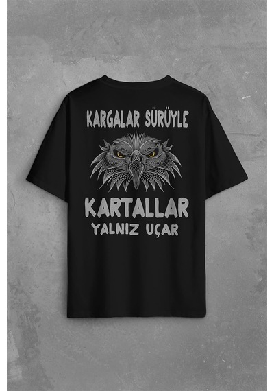Black Oversize T-shirt Eagles Fly Alone Kartallar Yalnız Uçar Sırt Ön Baskılı Oversize Tişört 001 Black Oversize T-shirt Eagles Fly Alone Kartallar Yalnız Uçar Sırt Ön Baskılı Oversize Tişört 001