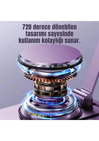 Coofbe Plastik Yükseklik Ayarlı 360 Dönebilen Tablet Laptop Standı Masaüstü Telefon Tutucu Kaymaz Ped