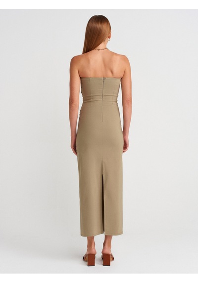 Dilvin 91368 Straplez Midi Elbise-çağla Çağla