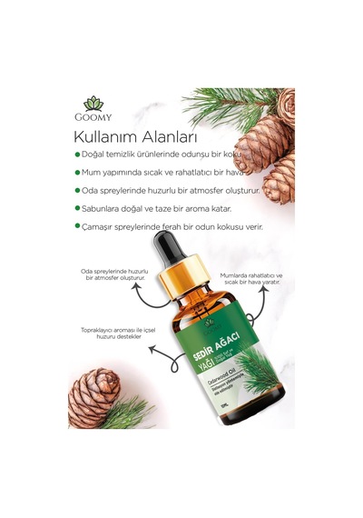 Goomy Sedir Ağacı Uçucu Yağı 10 Ml %100 Saf Ve Doğal Cedarwood Essential Oil