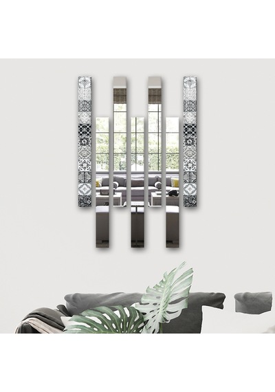 Decorita Dekor Camı | Karakalem Çizim Cam ve Ayna 7'li Takım Cam
