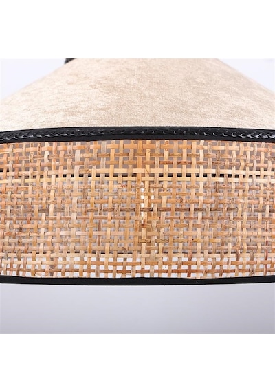 Mylamp Nubu Doğal Hazeranlı & Fildişi Hasır Kadife Kumaş 50x35 Cm Krem