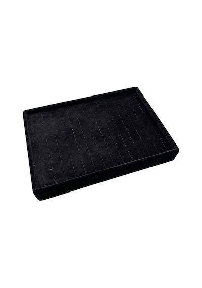Yerli Üretim Küçük Boy Süet Kumaş Siyah Renk 22/14 Cm Batırmalı Yüzük Küpe Tablası Çok Renkli