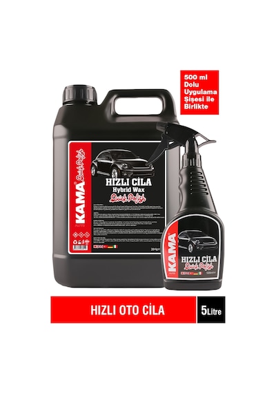 AutoKama Hızlı Cila Seramik 5 L + Uygulama Şişesi 500 ML AutoKama Hızlı Cila Seramik 5 L + Uygulama Şişesi 500 ML