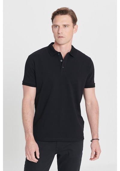 Ac&Co / Altınyıldız Classics Erkek Siyah Slim Fit Dar Kesim Polo Yaka Tişört 4A4820200001SyhXL Siyah