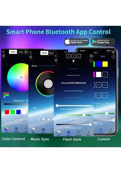Usb Girişli Rgb Şerit Led Seti 10 Mt Ip 68 App Kontrol