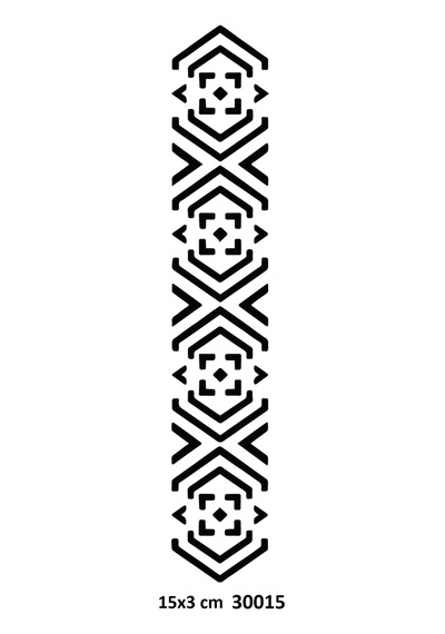Airbrush Tattoo Geometrik Kol Şerit Yapışkanlı Stencil Süsleme Ve Boyama Kalıbı