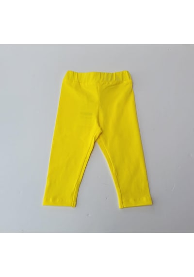 Çikoby Kız Bebek Çocuk Pamuklu Esanek Yüksek Bel Sarı Tayt-12867-sarı Sarı