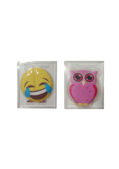 Gülen Emoji Pembe Baykuş Cep Sobası,el Isıtıcı,2 Adet Sıcak Su To