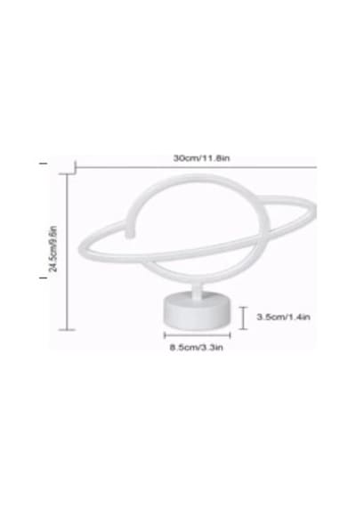 Neon Işıklı Satürn Lamba Pil+usb Mz-503 Diğer