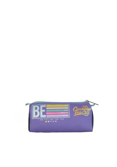 Be Happy Tek Bölmeli Unisex Kalemlik Mor