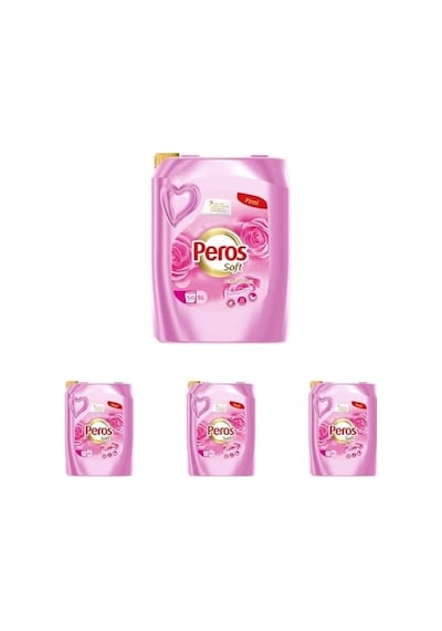 Peros Soft Yumuşatacı Pembe Güller 5000 Ml 4 Paketi