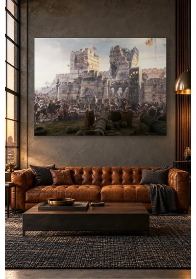 Fida Topların Dövdüğü İstanbul Surları Panoraması Canvas Tablo Çok Renkli