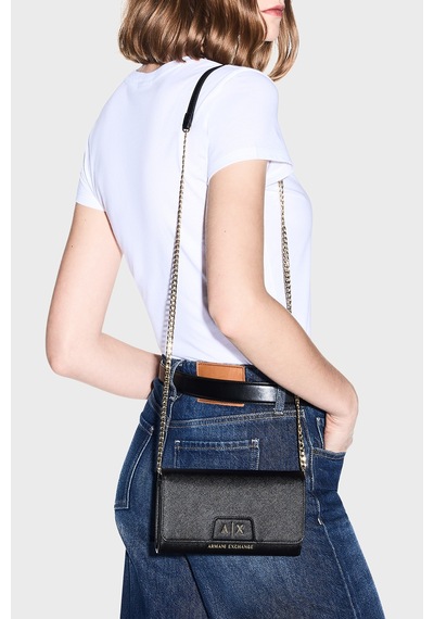 Armani Exchange Zincir Askılı Portföy Cüzdan Kadın Cüzdan Xw000358 Af26570 Uc001 Siyah SİYAH