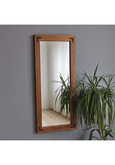 Tr Doğal Ahşap Dekoratif Duvar Salon Ofis Boy Ayna 50x110cv Diğer