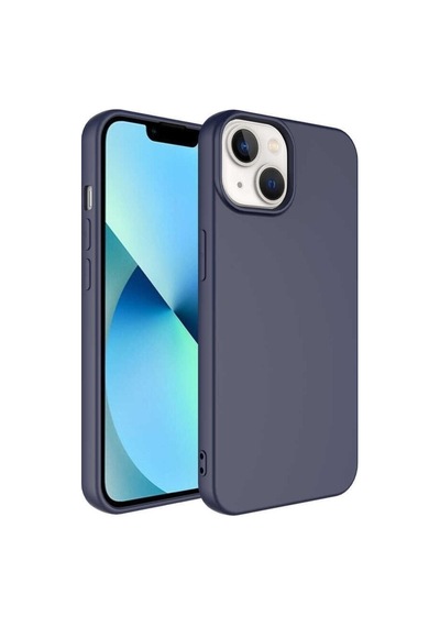 Iphone 14 Plus Uyumlu Renkli Içi Kadife Silinebilir Logosuz Kapak Colr16467-lacivert