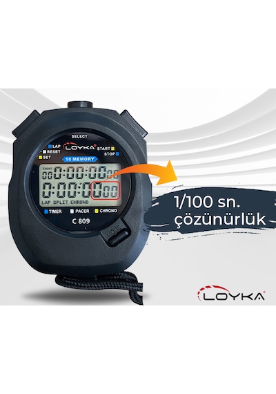 Loyka C809 El Tipi 10 Lap Hafızalı Dijital Kronometre
