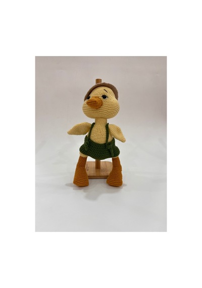 Amigurumi Sarı Ördek El Yapımı Örgü Oyuncak Tığ İşi Sevimli Bebek Hediyesi 28cm Sarı