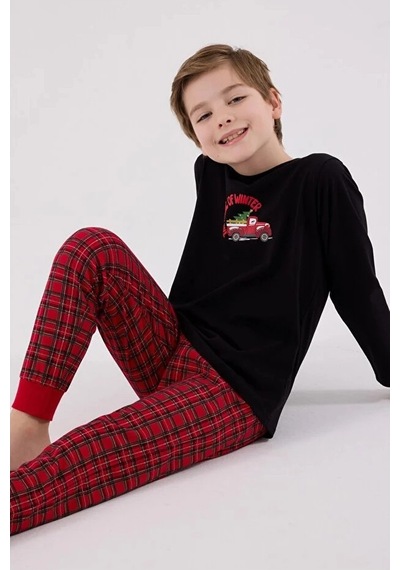 Arnetta Erkek Çocuk Siyah Pijama Takımı 3515-s Siyah